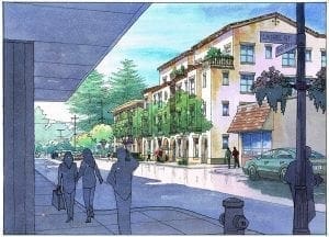 Watercolor Rendering of Residential Project near San Francisco