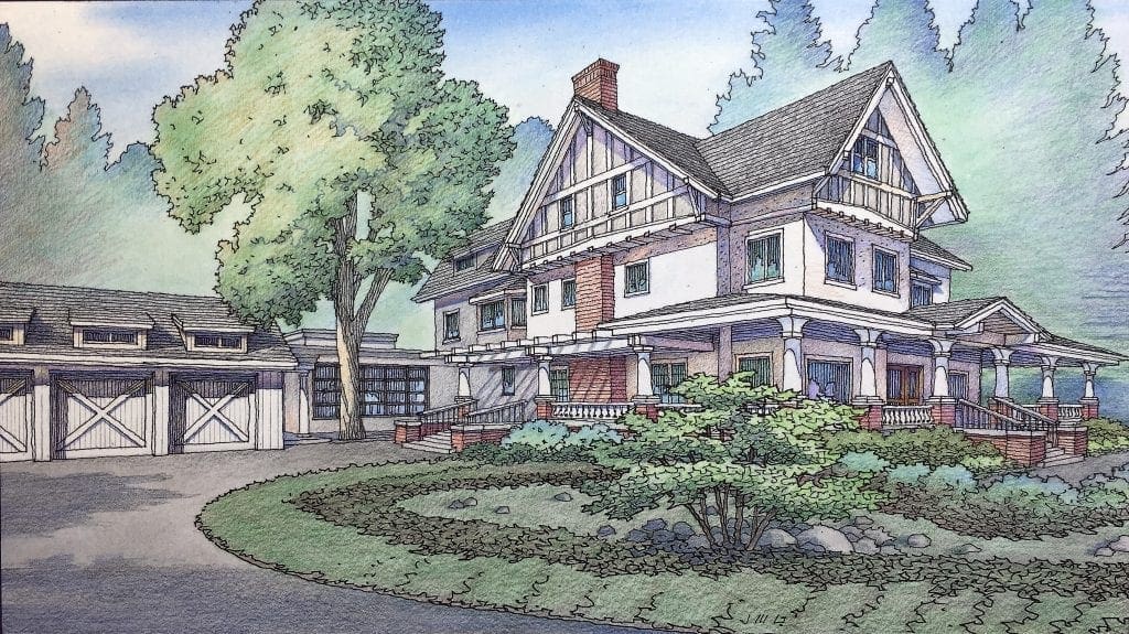 Color Rendering of Renovation and Addition to Atherton Residence