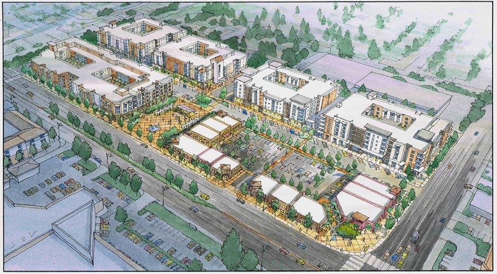 Watercolor Rendering of Redevelopment Concept for Silicon Valley