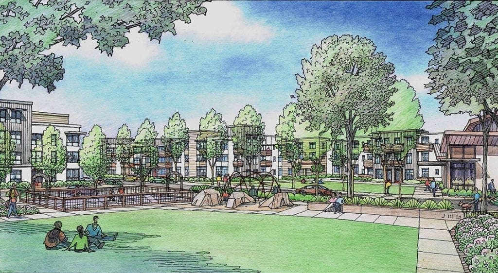 Color Rendering of Housing Project for Santa Rosa, CA