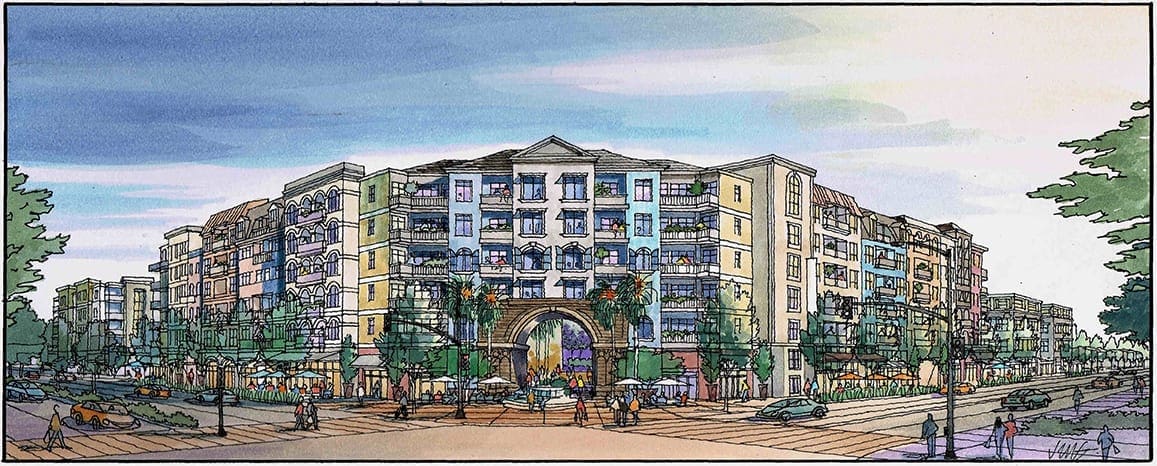 Architectural Illustration for Cambrian Park Mixed Use Village