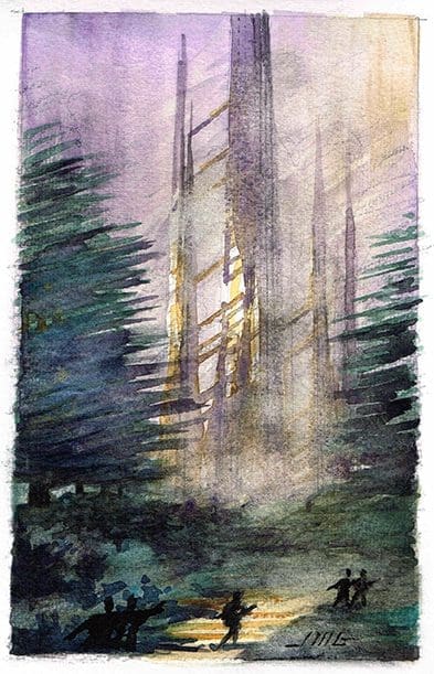 Watercolor Sketch of Future Architectural Towers
