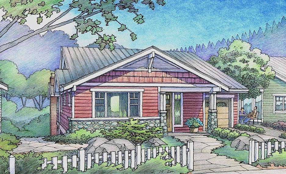 Color Rendering of Small House or Cottage