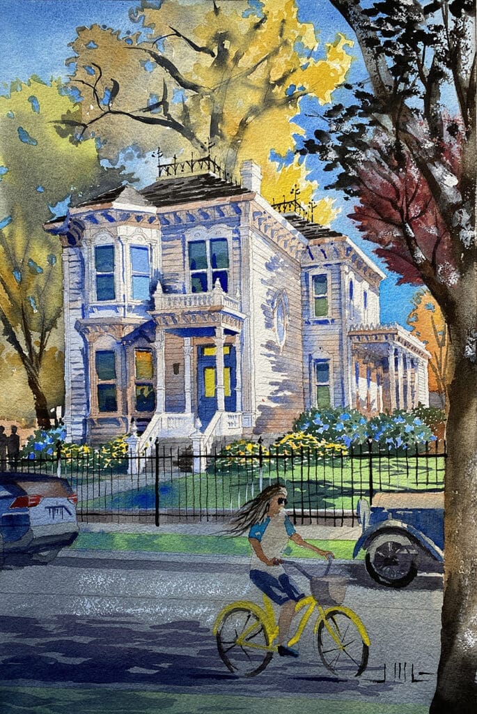 Watercolor Painting of Stansbury House in Chico, California
