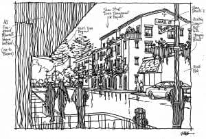 Rough Sketch to Start Rendering with Notes & Questions for the Architect