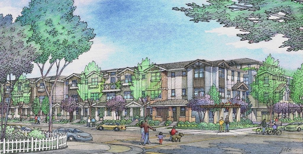 Architectural Rendering of New Design for Townhouses near San Francisco, CA....