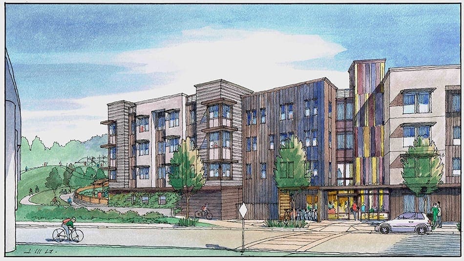 Watercolor Rendering of San Francisco Area Housing Project