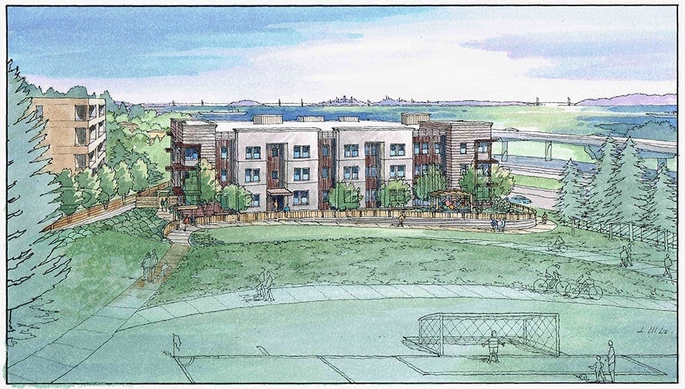 Watercolor Rendering of Proposed Residential Project near San Francisco