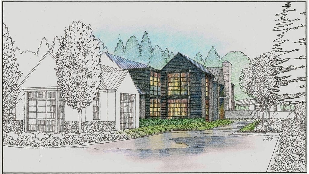 Color Test for Perspective Rendering of San Francisco Area Residence