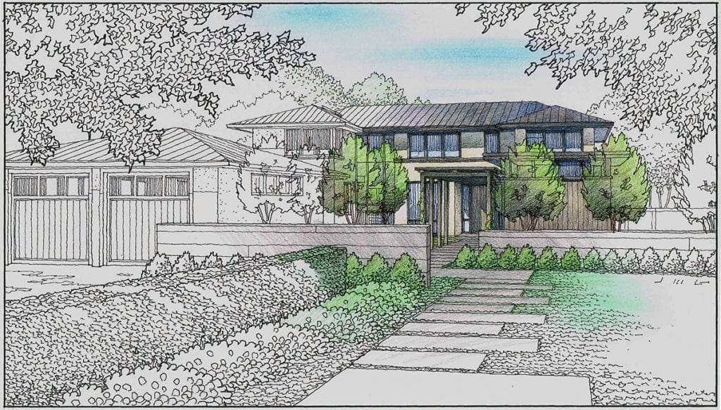 Color Test for Rendering of Proposed Residence in Atherton, CA