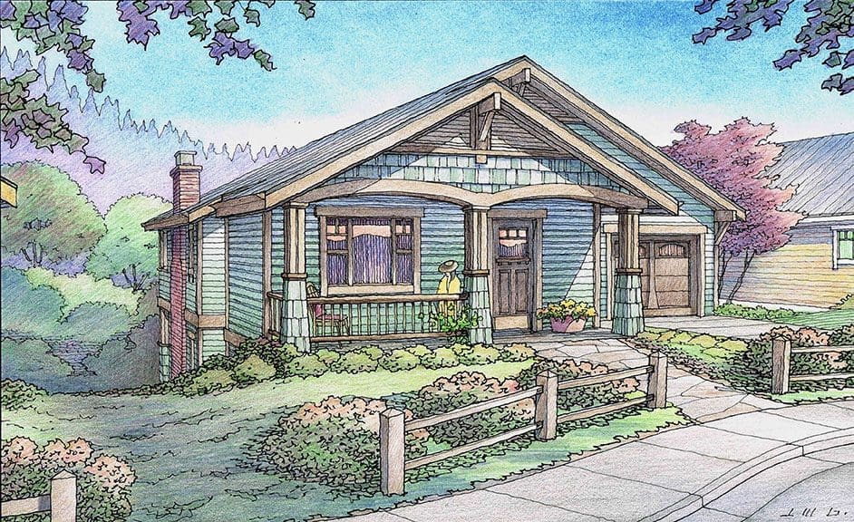 Color Rendering of Small House or Cottage