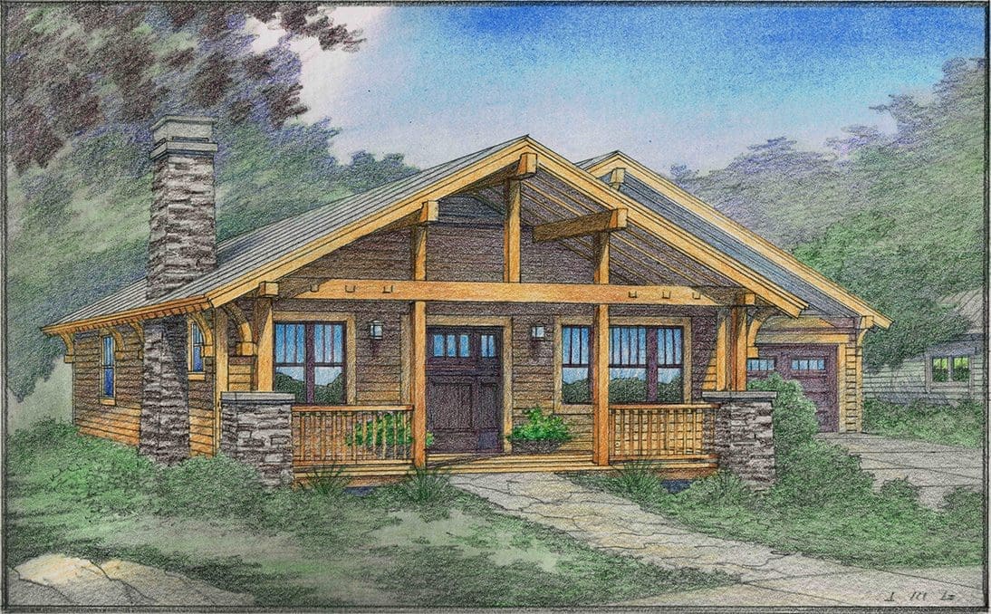 Color Rendering of Small House or Cottage