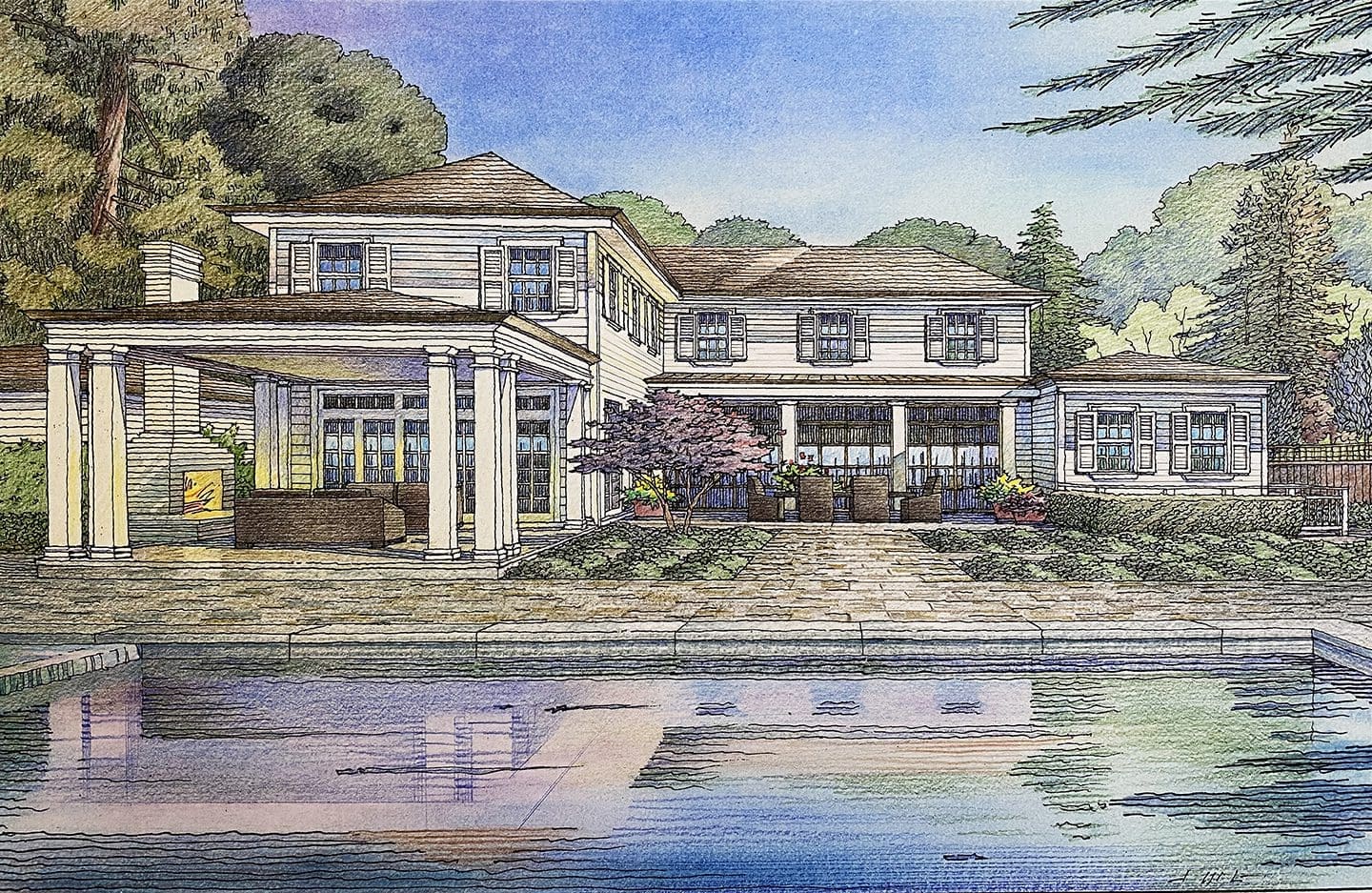 Architectural Renderings of Atherton Residence Under Construction